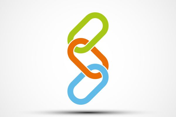 Icon colored chain on white background. Vector image.